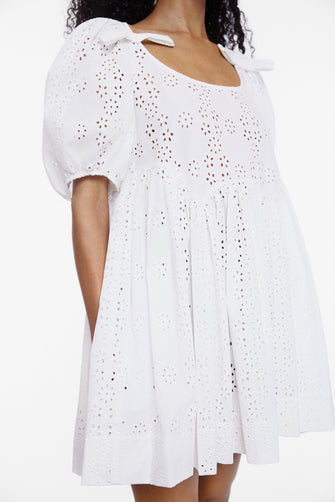 HUGO DRESS IN WHITE EYELET