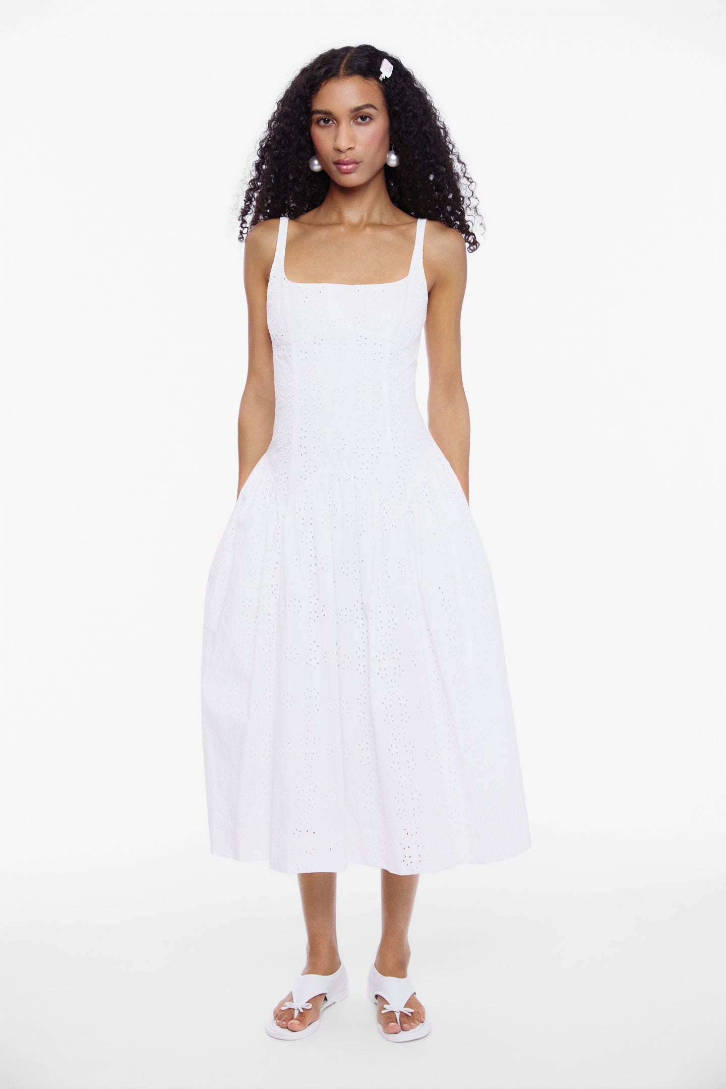 Cricket Dress In White Eyelet