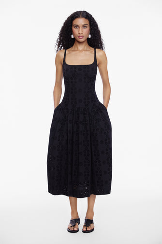 CRICKET DRESS IN BLACK EYELET