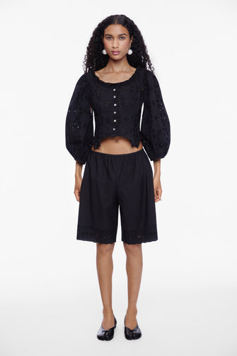 PEPITA SHORTS IN BLACK