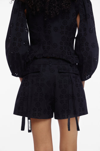 SAGO SHORTS IN BLACK EYELET