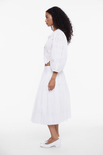 MURANO SKIRT IN WHITE EYELET