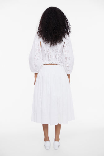PALISADE TOP IN WHITE EYELET