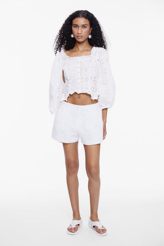 SAGO SHORTS IN WHITE EYELET