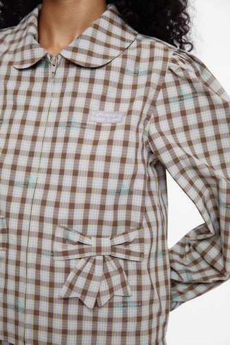 NECCO JACKET IN UMBER PLAID