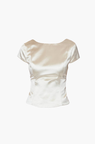 SHELLY TOP IN CHAMPAGNE SATIN