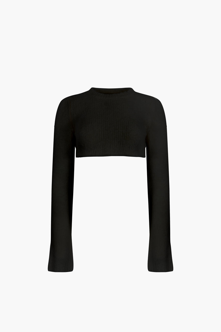 Cropped knit sweater in black