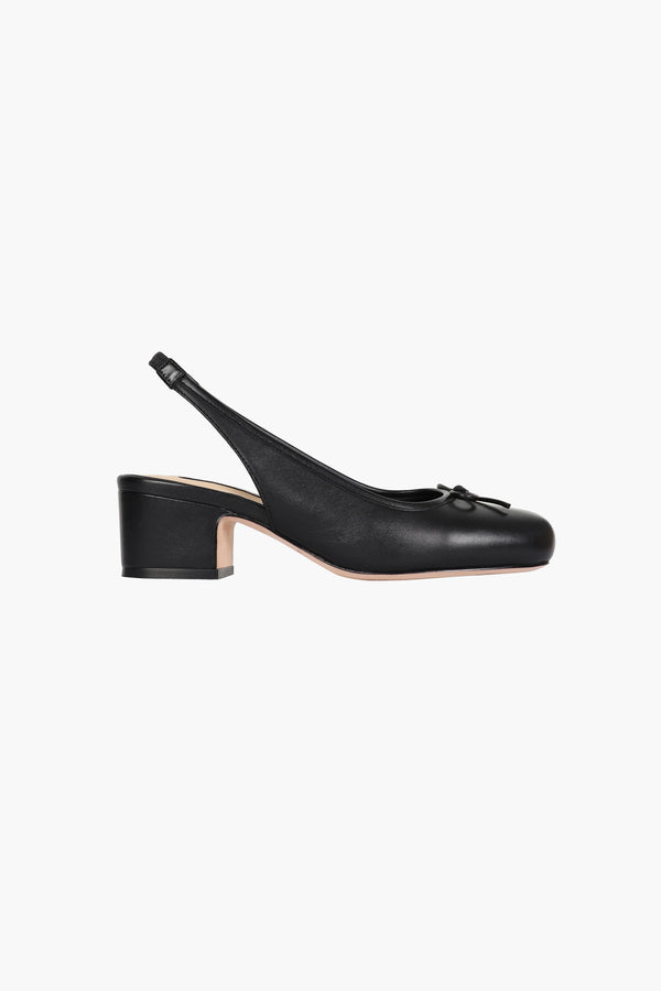 Slingback heels in black nappa leather