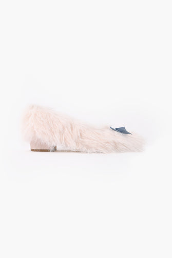 FURRY SLIPPER PUMP 40 IN PALE PINK