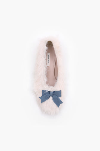 FURRY SLIPPER PUMP 40 IN PALE PINK