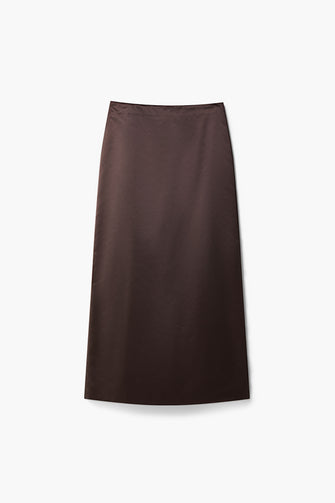 TOES SKIRT IN BRUNETTE SATIN