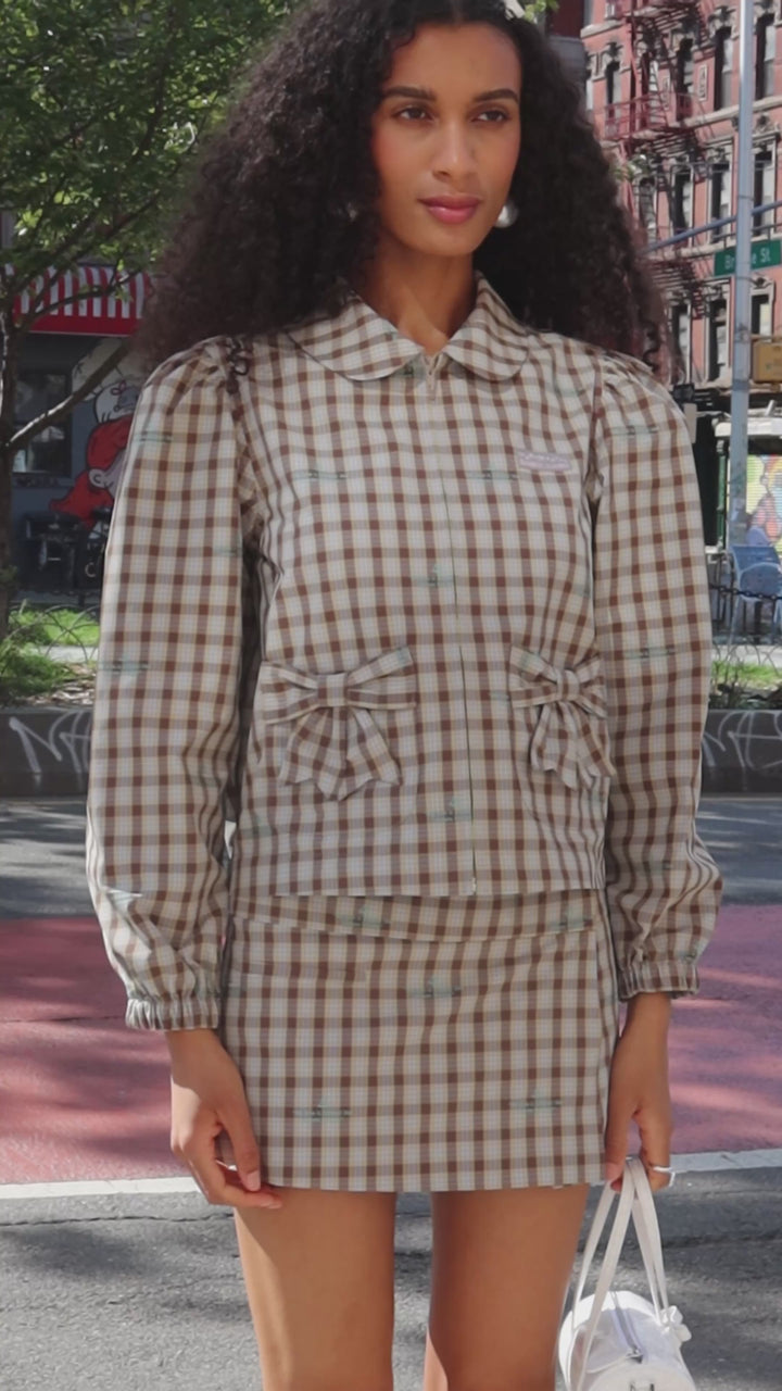 NECCO JACKET IN UMBER PLAID – SANDY LIANG