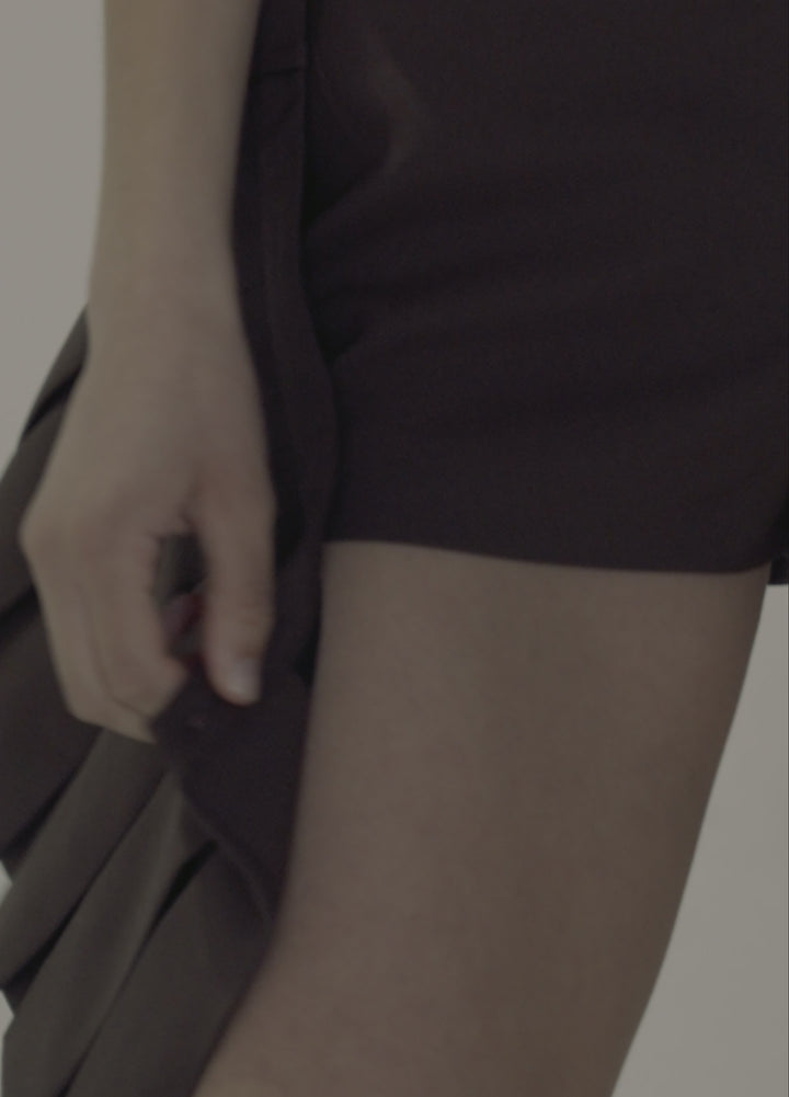 【関税込み】Sandy Liang ブラウン Bunny スコート BUNNY SKORT IN DARK BROWN – SANDY LIANG