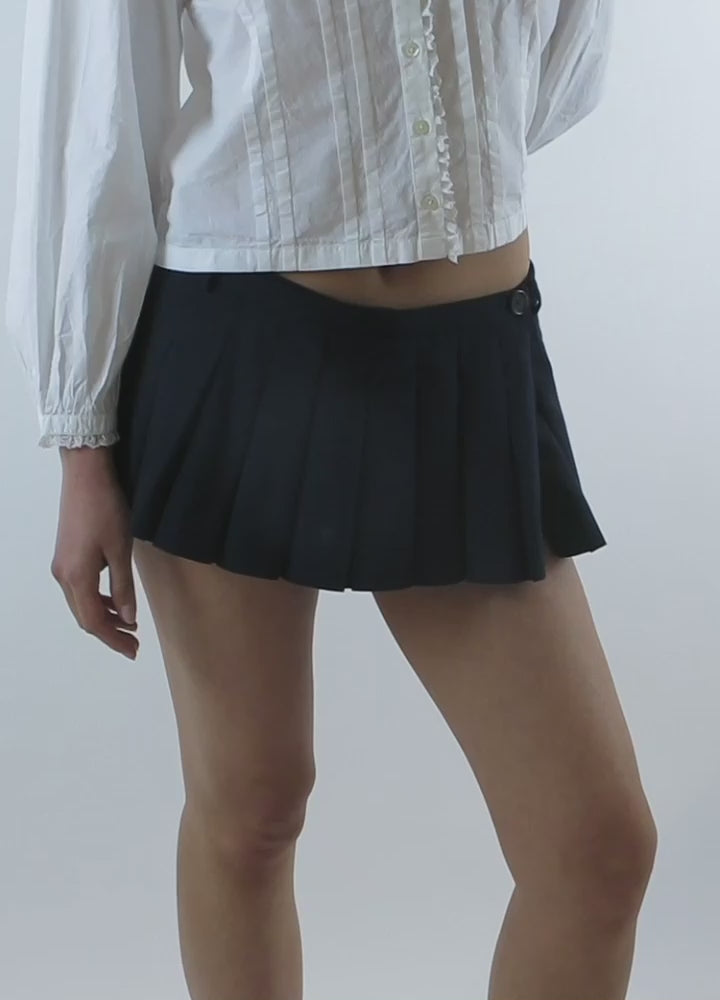 ★ Margarin Fingers★ LOW RISE PLEATS SKORTS (DARK NAVY) MARGARIN FINGERS] LOW-RISE PLEATS SKORTS (DARK NAVY)