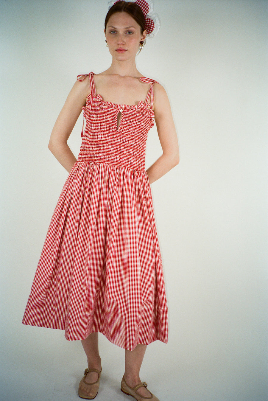 KANTEEN DRESS IN RED GINGHAM