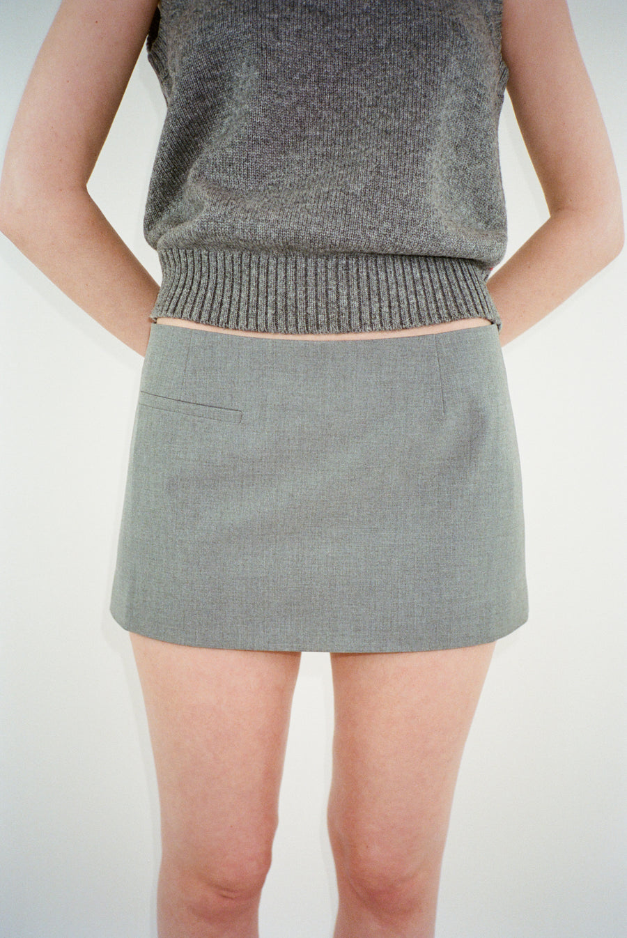 CROMBIE SKIRT IN ASH GREY