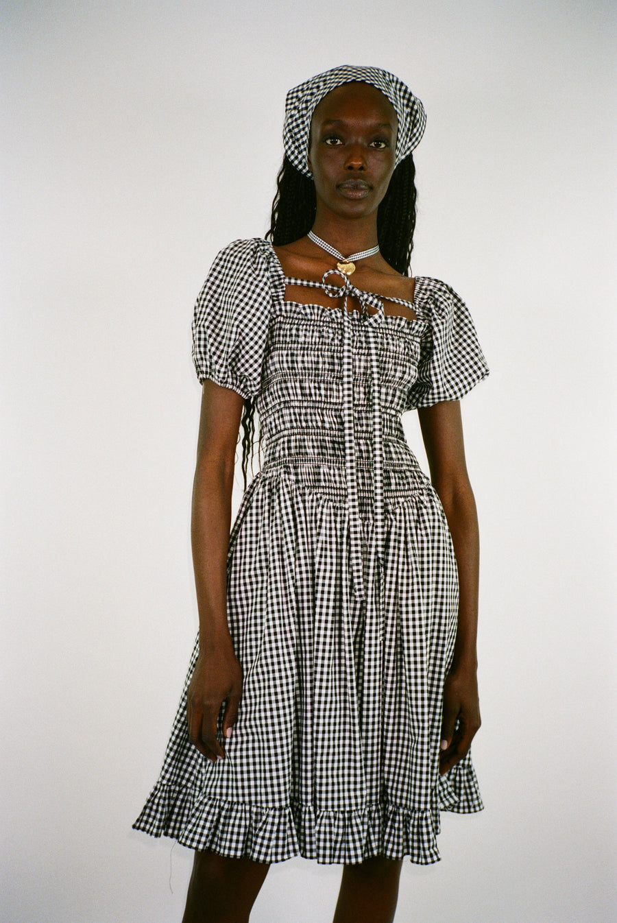 KLEEN DRESS IN BLACK GINGHAM