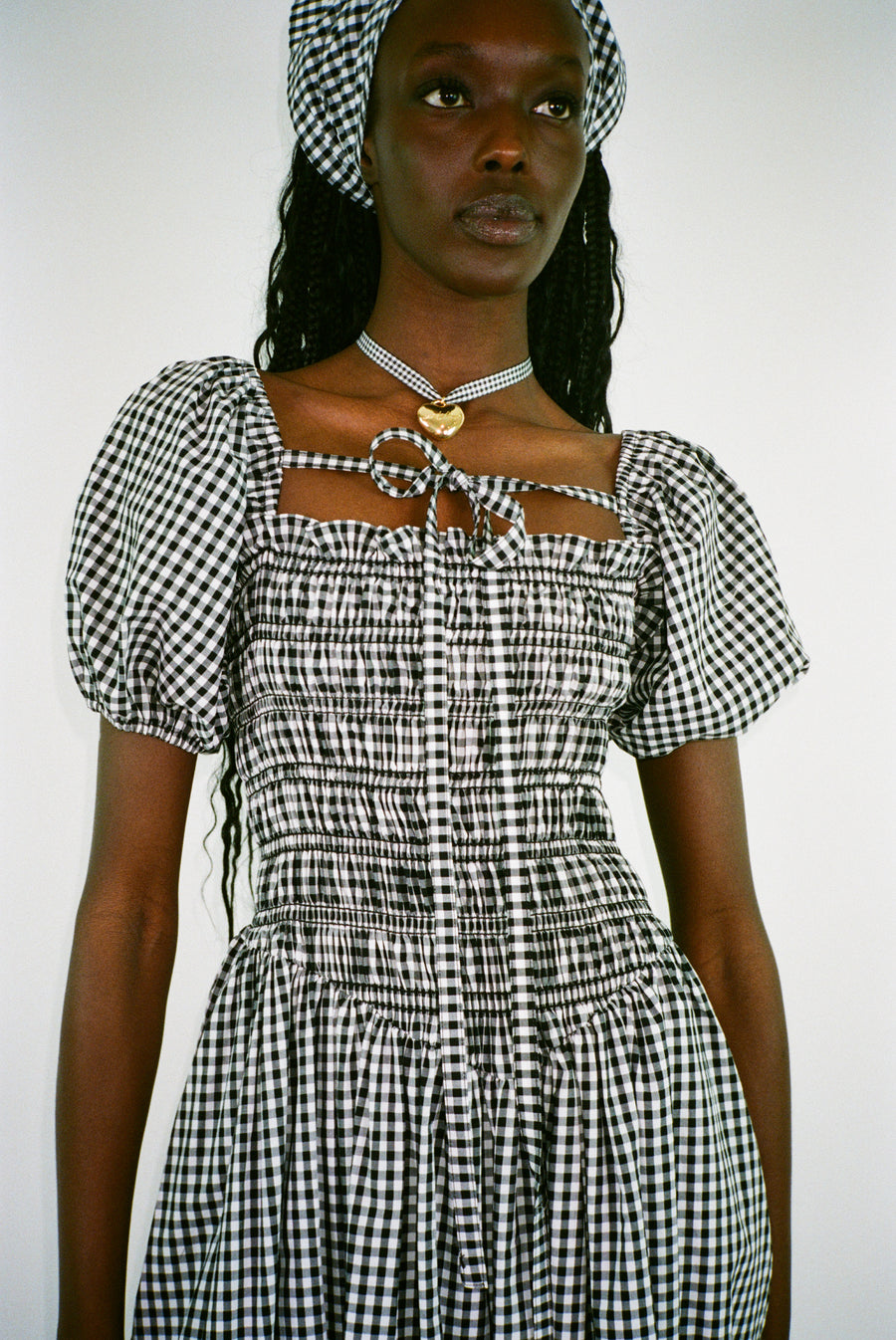 KLEEN DRESS IN BLACK GINGHAM