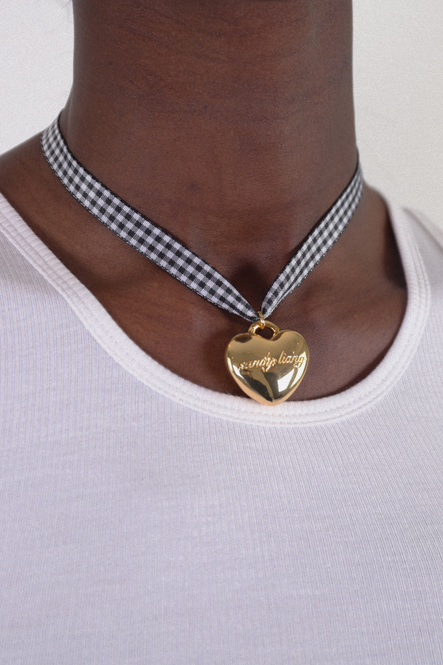 SECRETS CHOKER IN BLACK GINGHAM