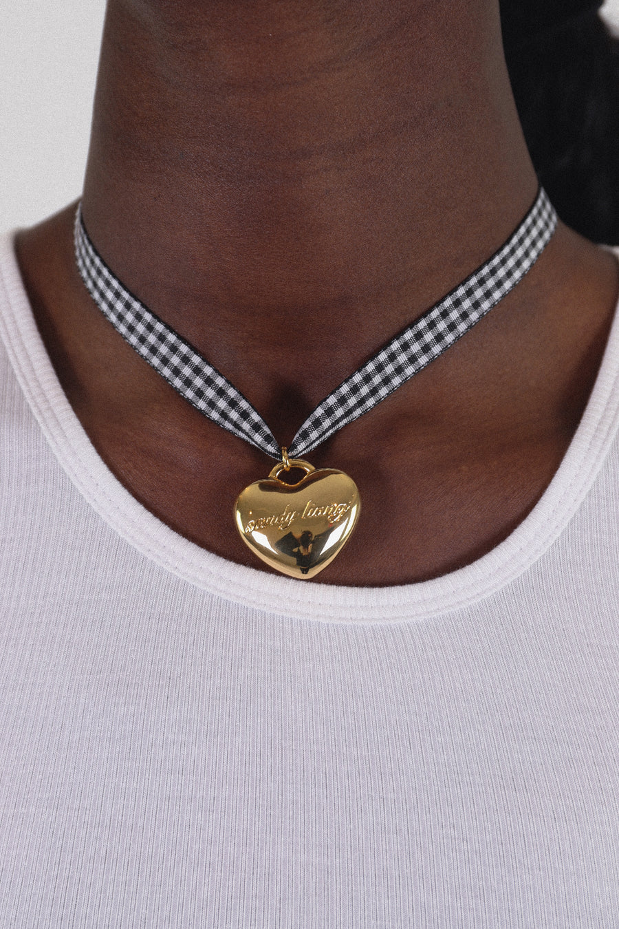 SECRETS CHOKER IN BLACK GINGHAM