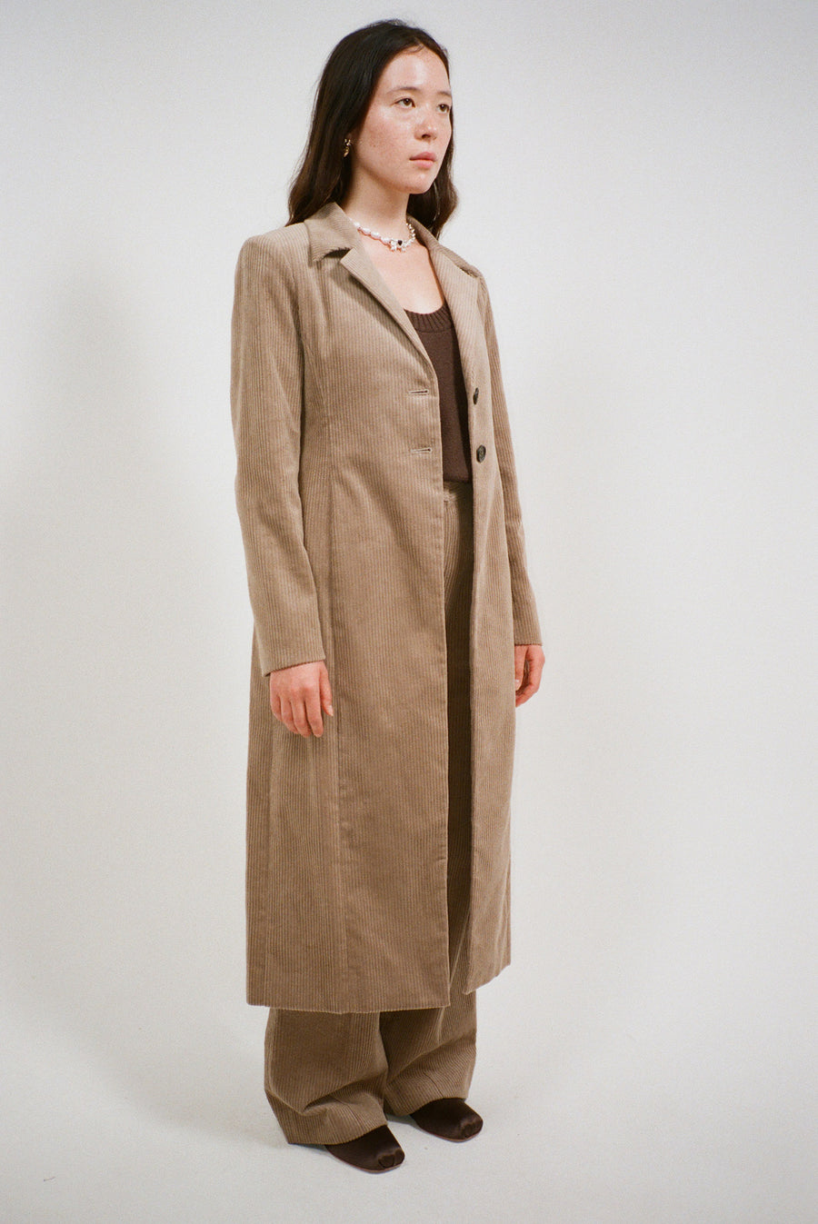 LODI COAT IN TAUPE CORDUROY