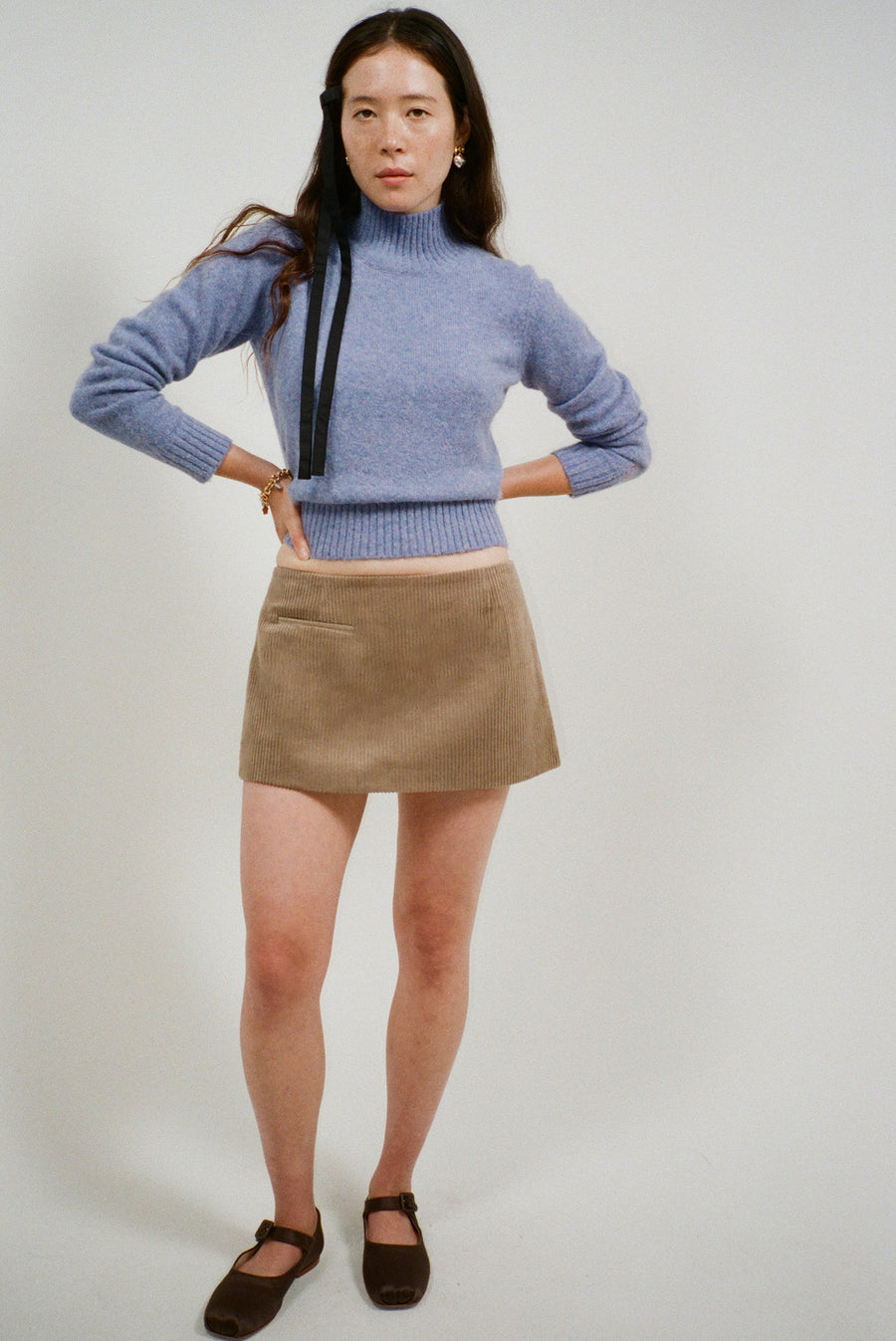 CROMBIE SKIRT IN TAUPE
