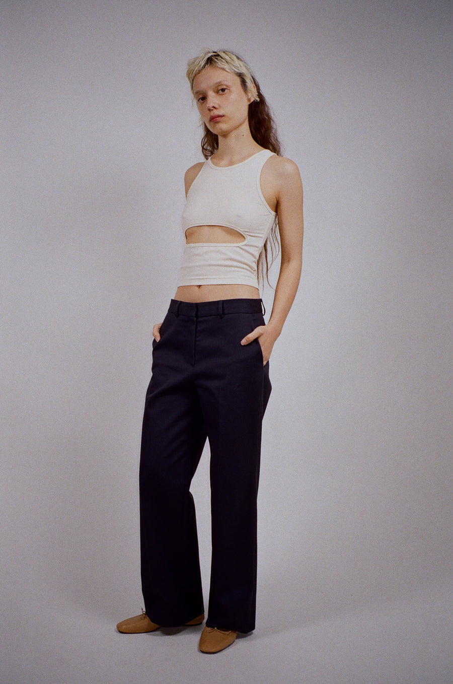 Riblet Tank in Cream